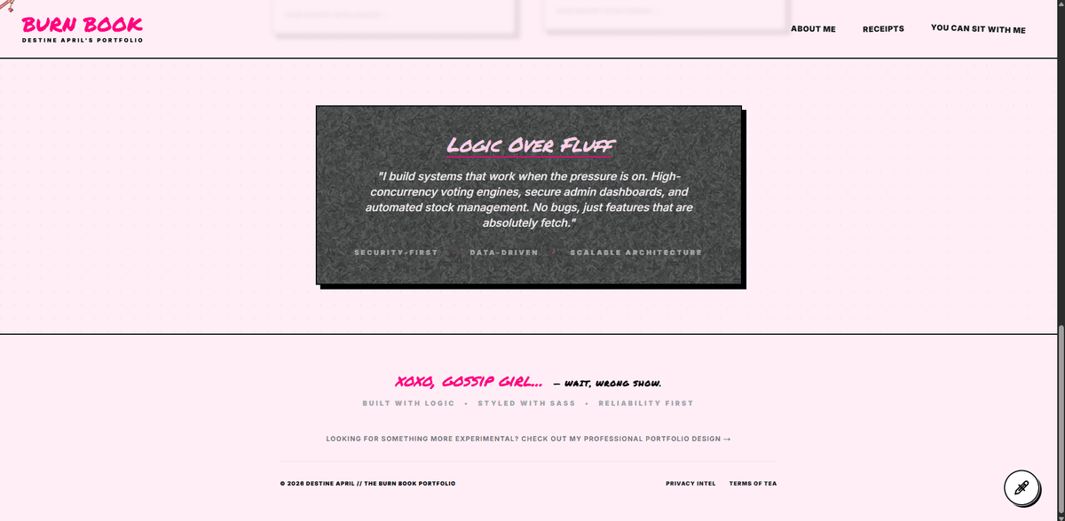 Burn Book — Mean Girls Themed Portfolio screenshot 5