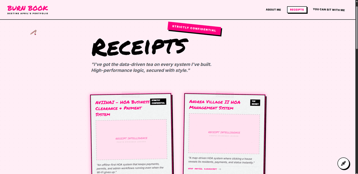 Burn Book — Mean Girls Themed Portfolio screenshot 7