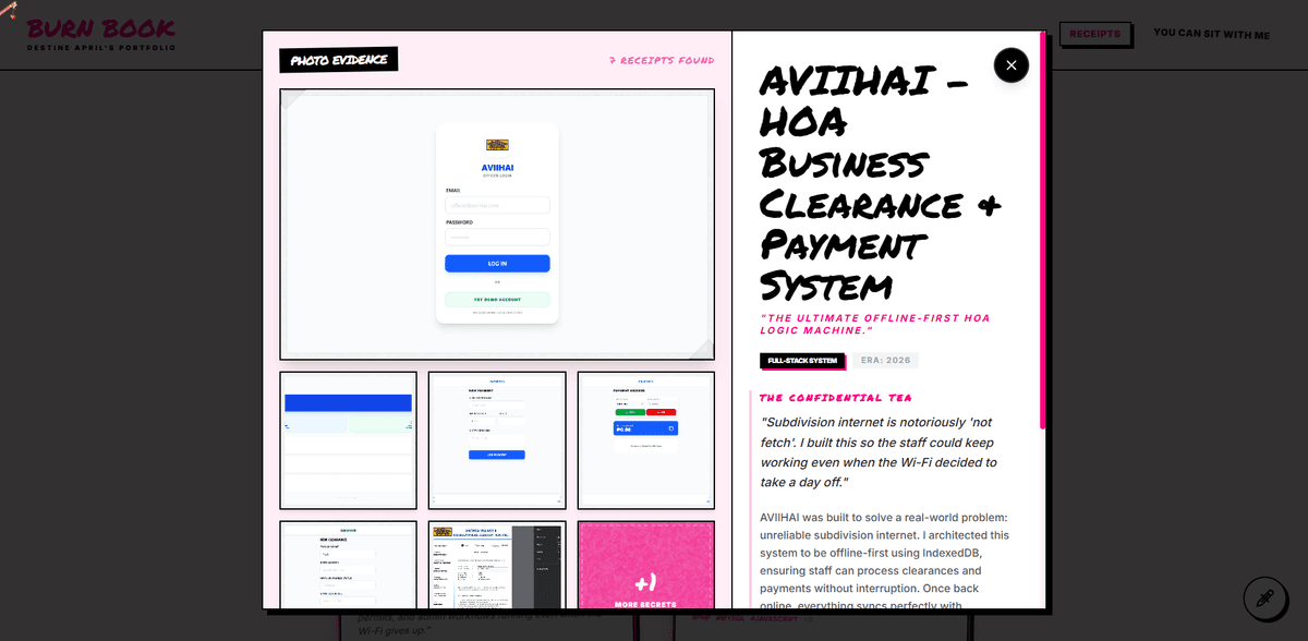 Burn Book — Mean Girls Themed Portfolio screenshot 8