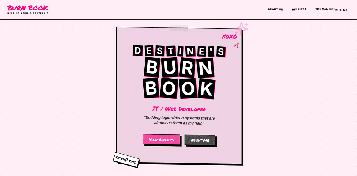 Burn Book — Mean Girls Themed Portfolio screenshot 10