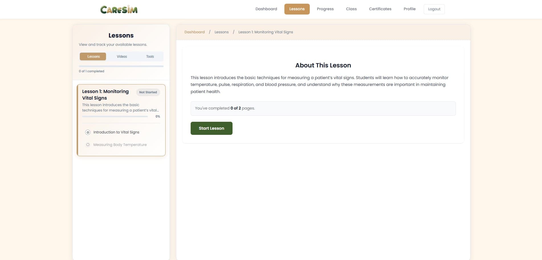 CARESIM – Web-based Learning Management System for Caregiving Education - image 1