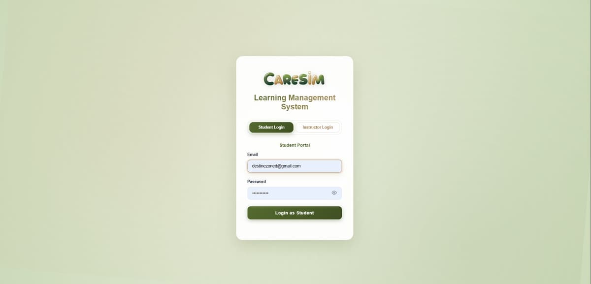 CARESIM – Web-based Learning Management System for Caregiving Education screenshot 2