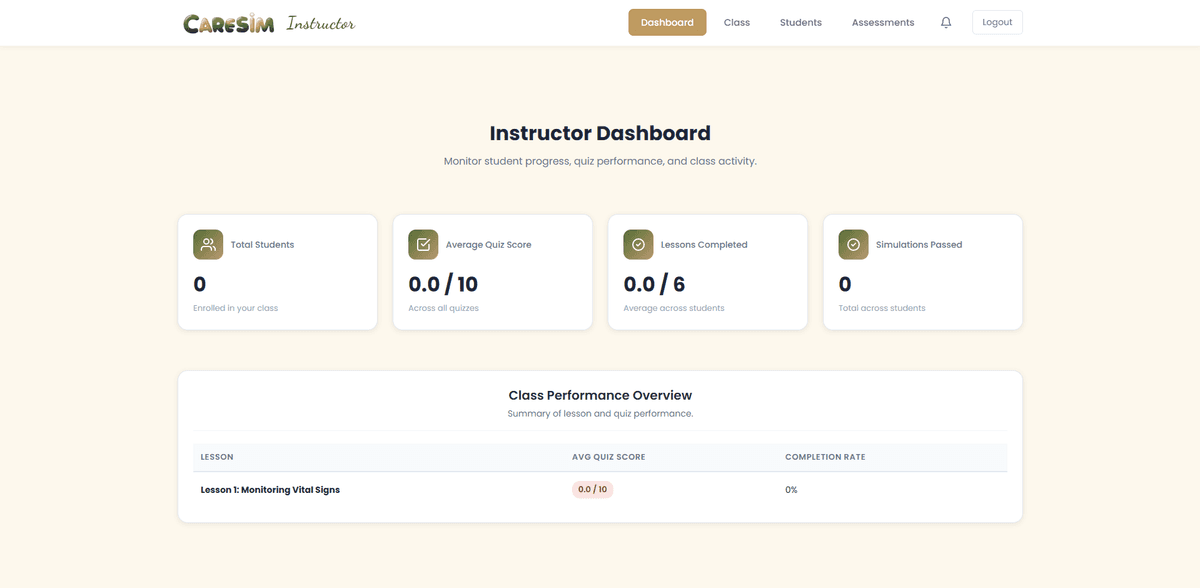 CARESIM – Web-based Learning Management System for Caregiving Education screenshot 7