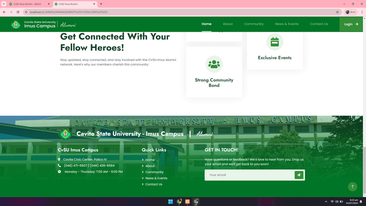 CvSU Imus Alumni Management System screenshot 4