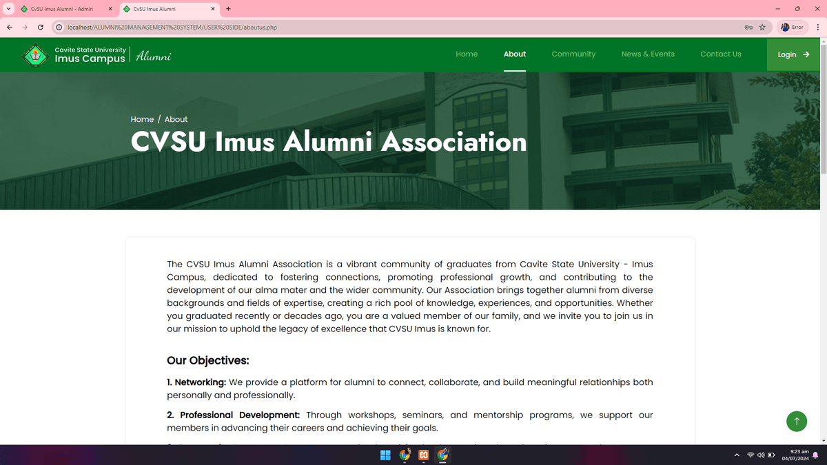 CvSU Imus Alumni Management System screenshot 5