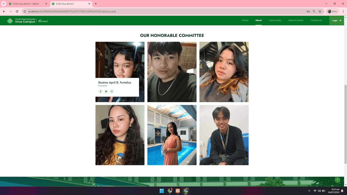 CvSU Imus Alumni Management System screenshot 6