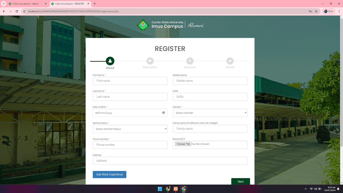 CvSU Imus Alumni Management System screenshot 12