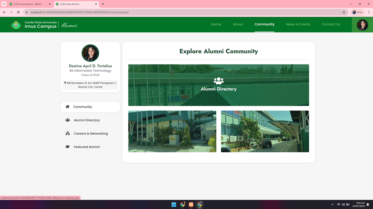CvSU Imus Alumni Management System screenshot 13