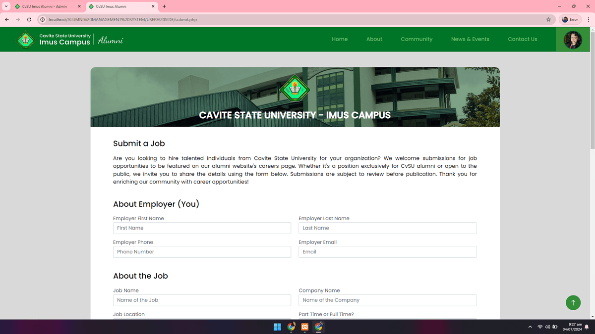 CvSU Imus Alumni Management System screenshot 17