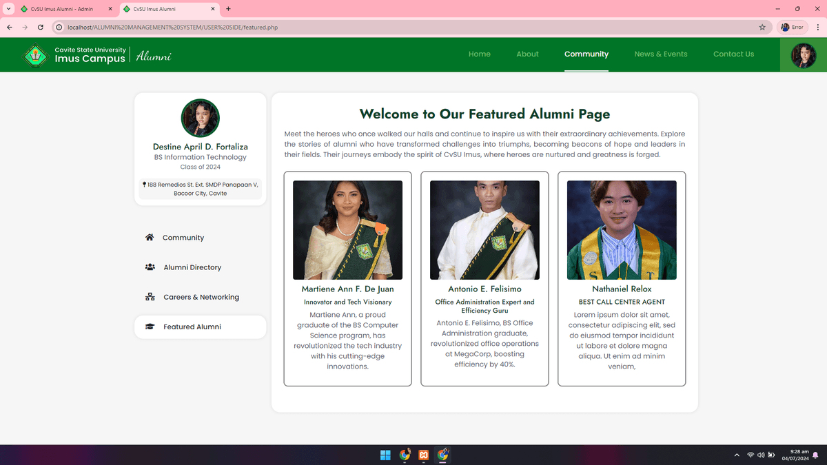 CvSU Imus Alumni Management System screenshot 20
