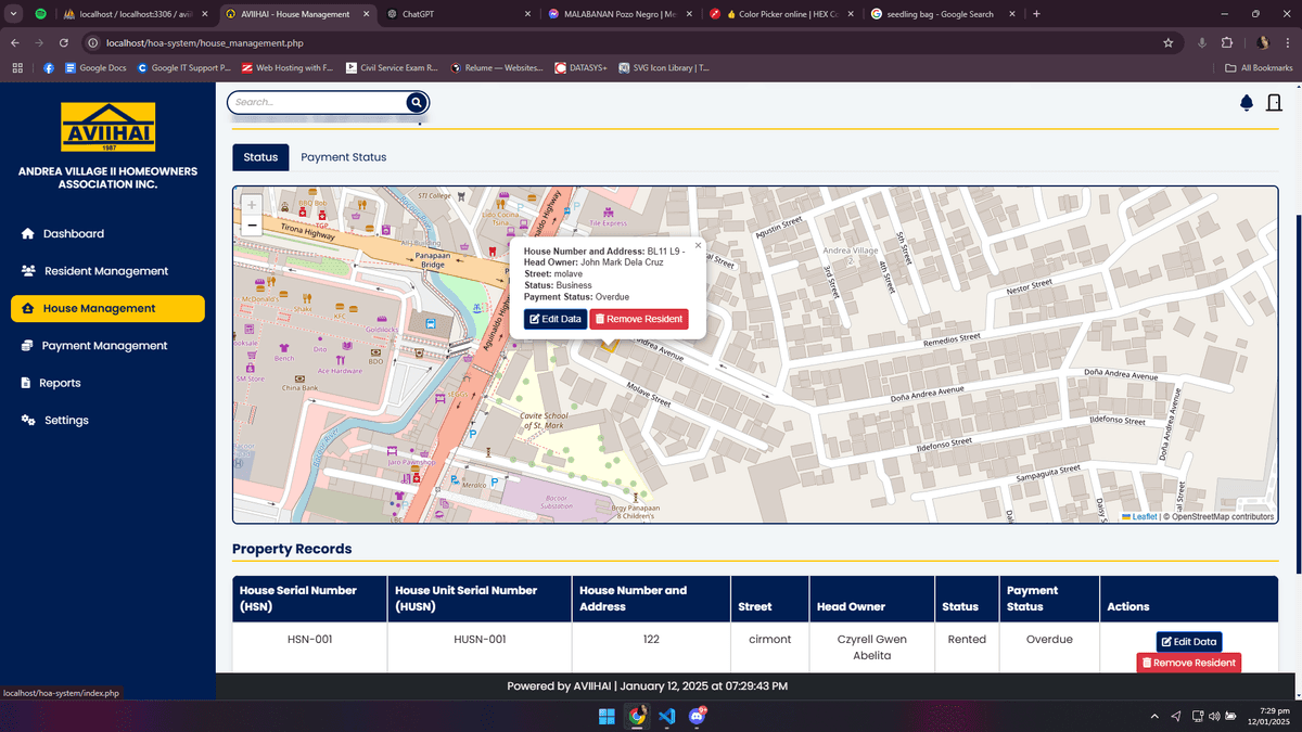 Andrea Village II HOA Management System screenshot 3