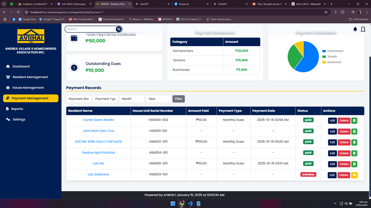 Andrea Village II HOA Management System screenshot 4