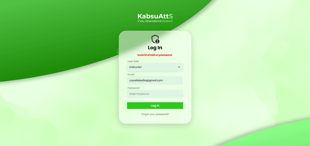 KabsuAtts – Face Recognition Attendance System screenshot 1