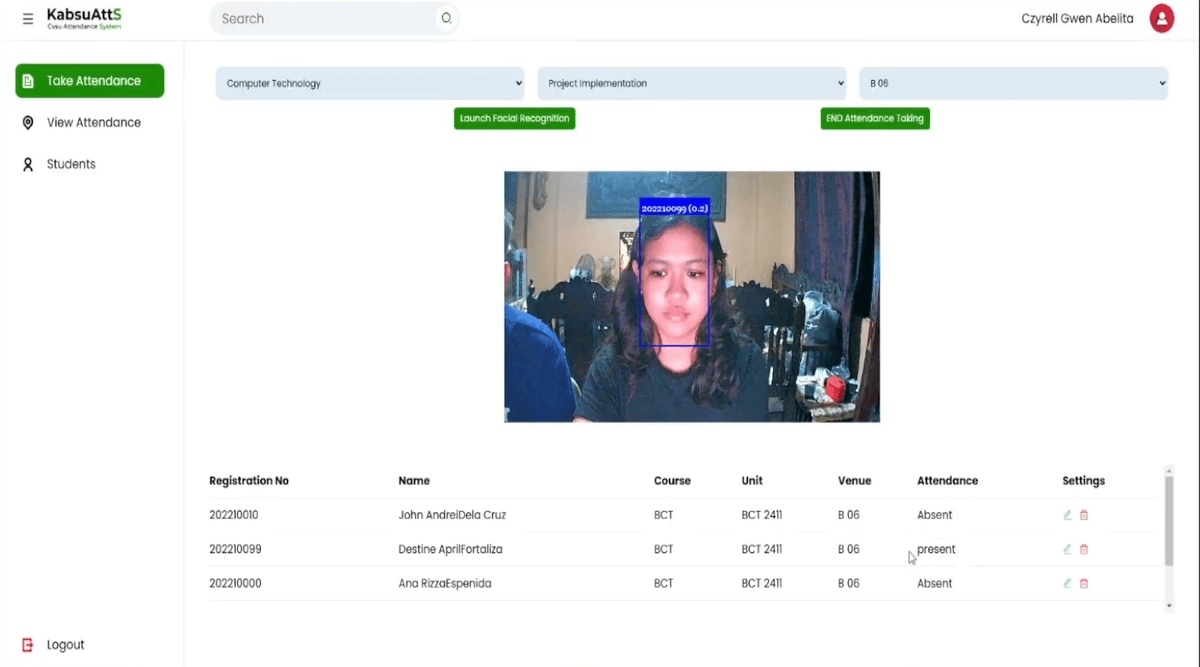 KabsuAtts – Face Recognition Attendance System screenshot 4